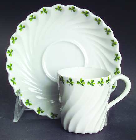 Shamrock Flat Demitasse Cup & Saucer Set