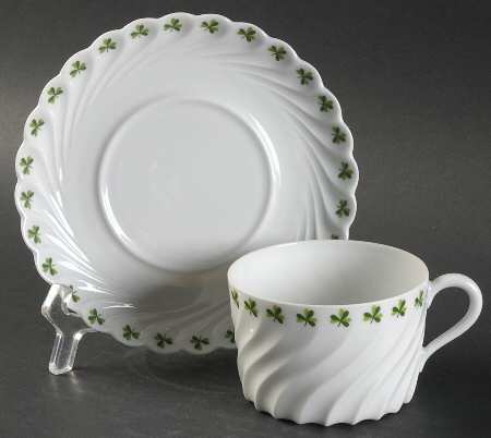 Shamrock Flat Cup & Saucer Set