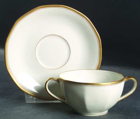 Sheraton (12 Sided) Flat Bouillon Cup & Saucer