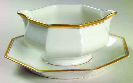 Sheraton (12 Sided) Gravy Boat with Attached Underplate