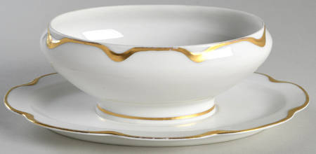 Silver Anniversary Gravy Boat with Attached Underplate