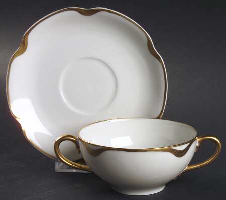 Silver Anniversary Flat Bouillon Cup & Saucer