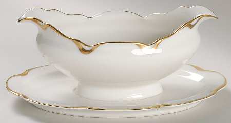 Silver Anniversary Gravy Boat with Attached Underplate