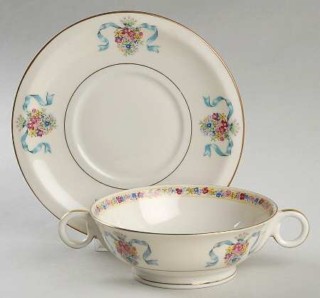 St. Regis Blue Flat Cream Soup Bowl & Saucer Set
