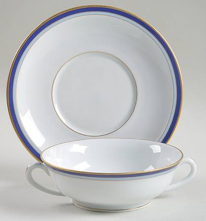 Sully Footed Cream Soup Bowl & Saucer Set