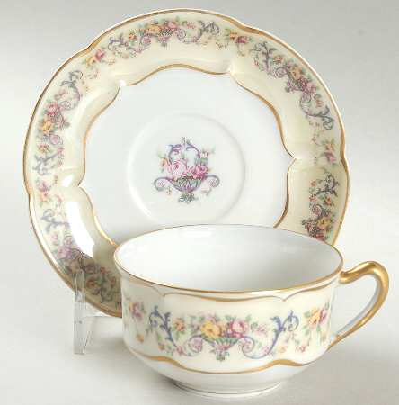 Symphony (Older, Gold Trim) Flat Cup & Saucer Set