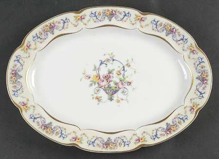 Symphony (Older, Gold Trim) 11" Oval Serving Platter