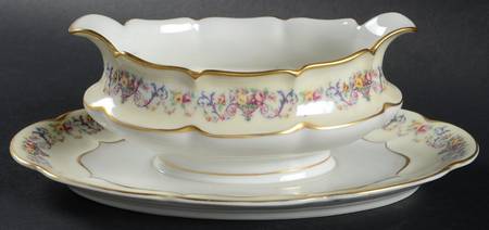 Symphony (Older, Gold Trim) Gravy Boat with Attached Underplate