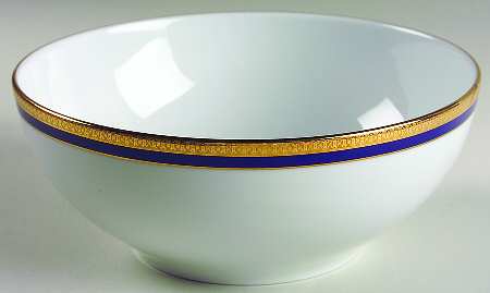 Symphonie Blue (Gold and Blue) 9" Salad Serving Bowl