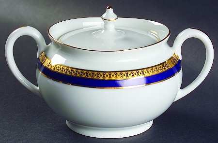 Symphonie Blue (Gold and Blue) Sugar Bowl & Lid