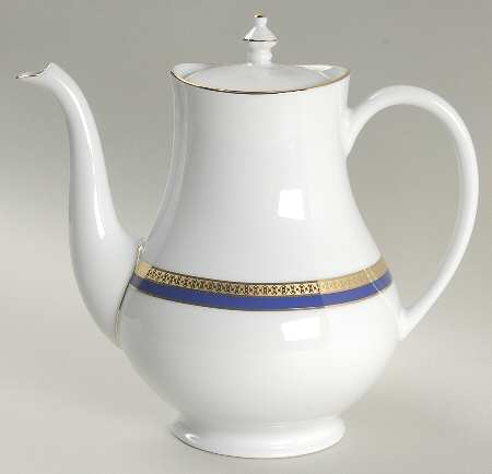 Symphonie Blue (Gold and Blue) Coffee Pot & Lid