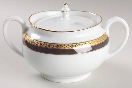 Symphonie Black (Gold and Black) Sugar Bowl & Lid