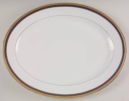 Symphonie Black (Gold and Black) 15" Oval Serving Platter