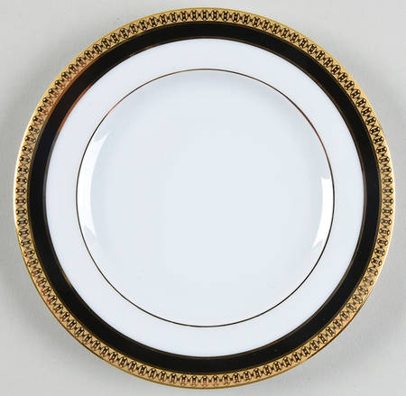 Symphonie Black (Gold and Black) Bread & Butter Plate