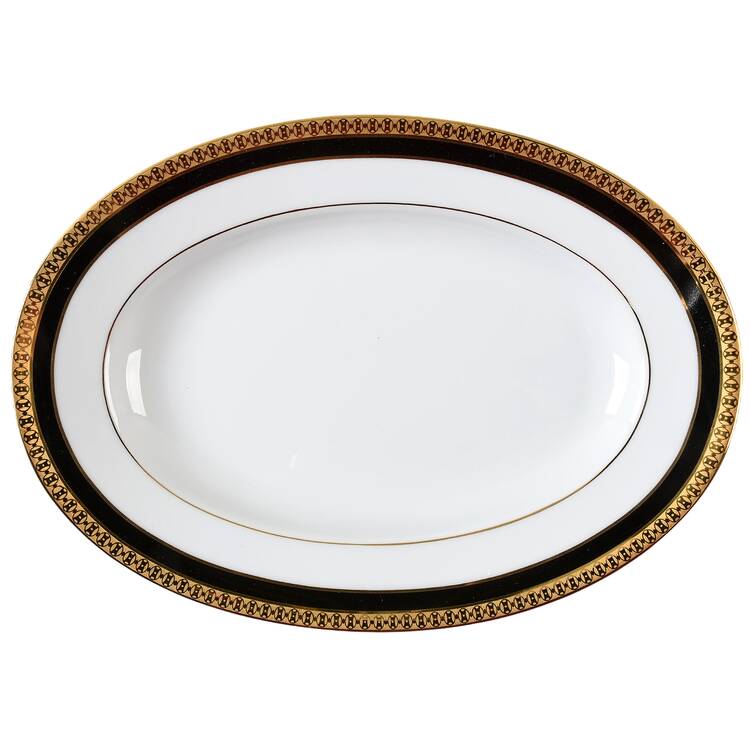 Symphonie Black (Gold and Black) Pickle Dish