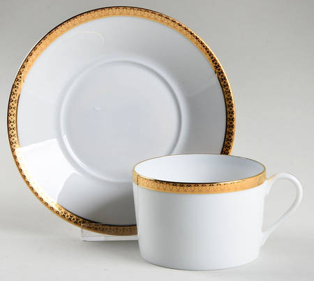 Symphonie Gold Flat Cup & Saucer Set