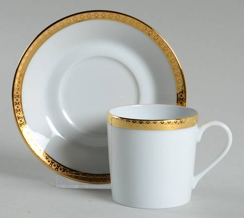 Symphonie Gold Flat Demitasse Cup & Saucer Set