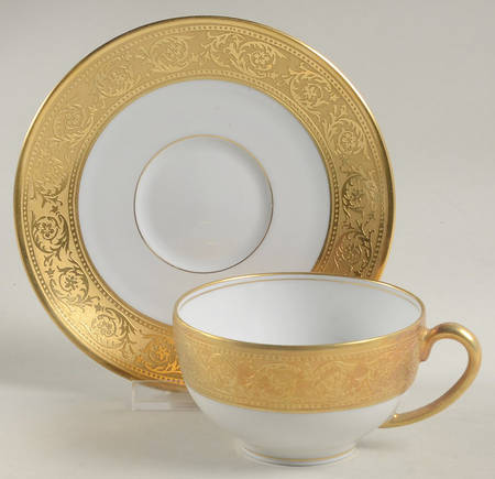 Thistle Gold Flat Cup & Saucer Set