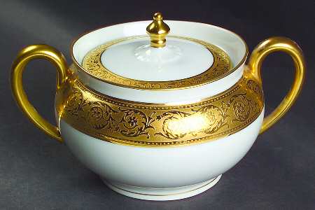 Thistle Gold Sugar Bowl & Lid
