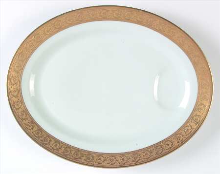 Thistle Gold 13" Oval Serving Platter