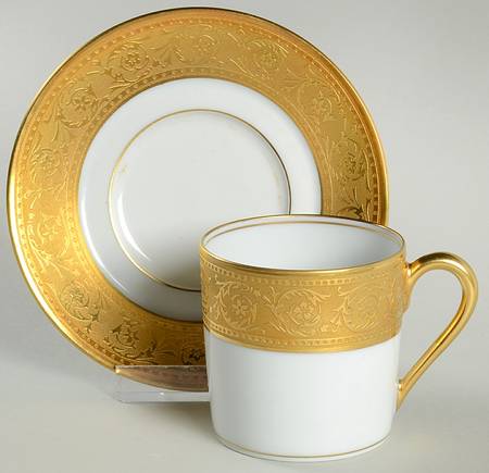 Thistle Gold Flat Demitasse Cup & Saucer Set