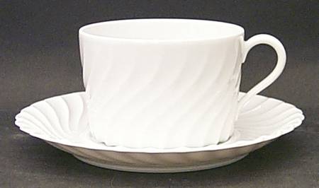 Torse White (Newer, Post 1950) Breakfast Cup & Saucer Set