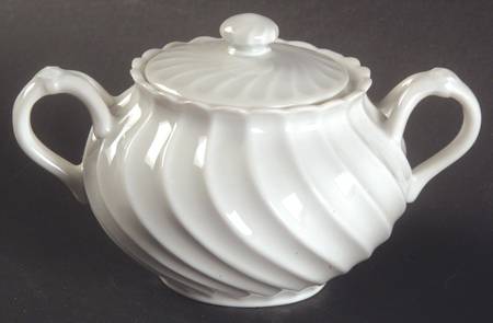 Torse White (Newer, Post 1950) Mini Sugar Bowl & Lid