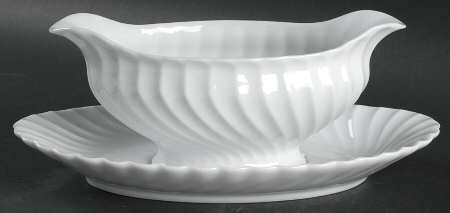 Torse White (Newer, Post 1950) Gravy Boat & Underplate