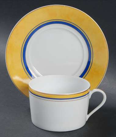 Toscane Safran (Saffron) Flat Cup & Saucer Set