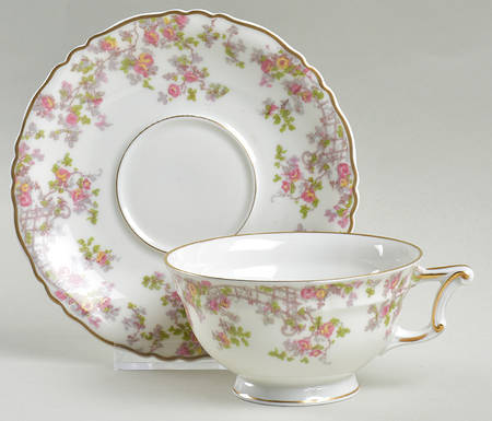 Trellis (Newer) Footed Cup & Saucer Set