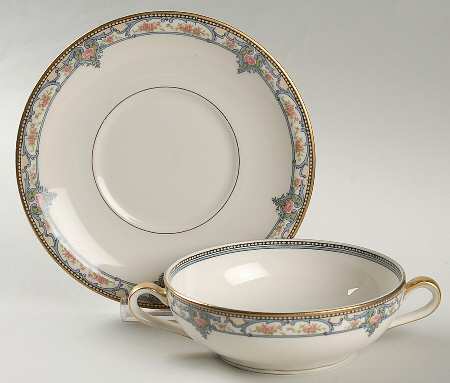Troy (New York) Flat Cream Soup Bowl & Saucer Set