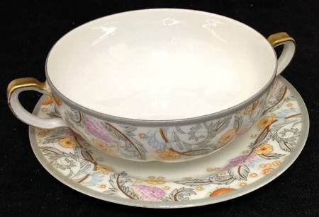 Tuileries Cream Soup Bowl & Bread Plate/Saucer Set
