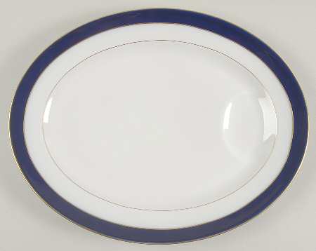 Turenne Cobalt Blue 13" Oval Serving Platter