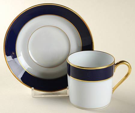 Turenne Cobalt Blue Flat Demitasse Cup & Saucer Set