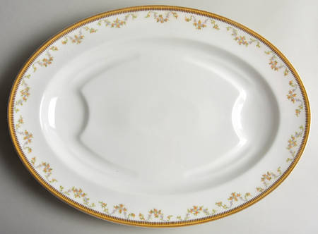 The Valmont (Old, Gold Trim) 18" Oval Serving Platter