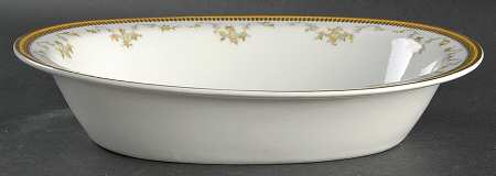 The Valmont (Old, Gold Trim) 10" Oval Vegetable Bowl