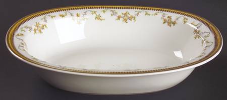 The Valmont (Old, Gold Trim) 9" Oval Vegetable Bowl