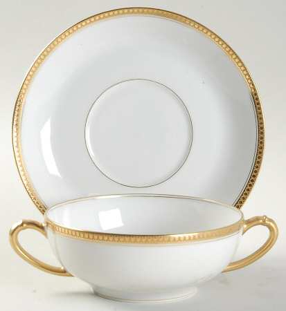 Vassar Flat Cream Soup Bowl & Saucer Set