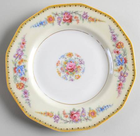 Vendome (Older, Yellow Trim) Luncheon Plate