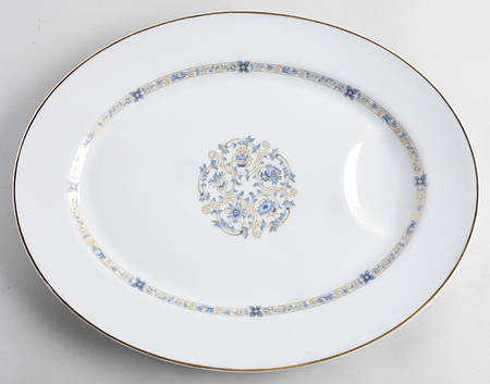 Vendome (Newer, Gold Trim) 13" Oval Serving Platter