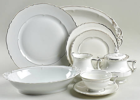 Versailles White (Platinum Trim) 45 Piece Starter Set