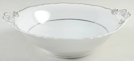 Versailles White (Platinum Trim) 10" Round Vegetable Bowl