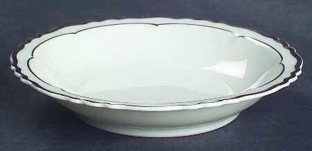 Versailles White (Platinum Trim) Rim Fruit/Dessert (Sauce) Bowl