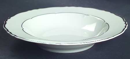 Versailles White (Platinum Trim) Rim Soup Bowl