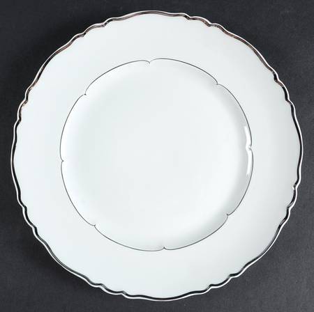 Versailles White (Platinum Trim) Luncheon Plate