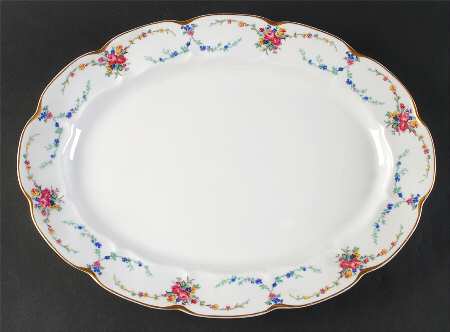 Victoria (Older, Scalloped) 16" Oval Serving Platter