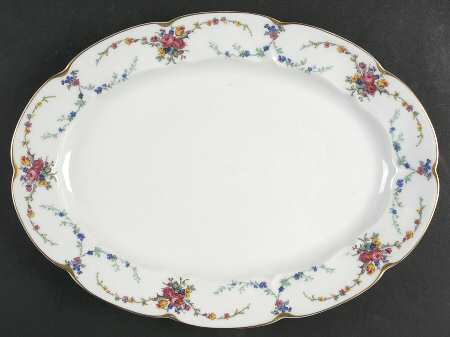 Victoria (Older, Scalloped) 13" Oval Serving Platter