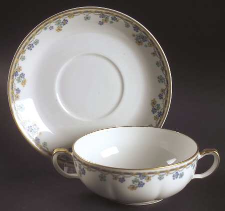 Vincennes Flat Cream Soup Bowl & Saucer Set
