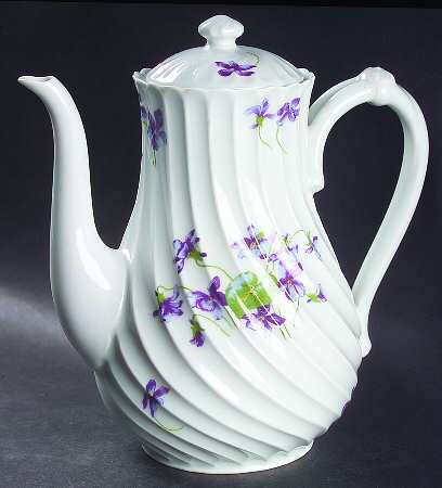 Violettes Coffee Pot & Lid