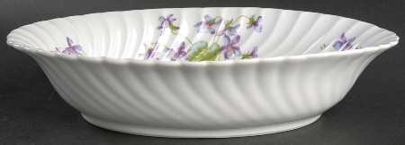 Violettes 10" Oval Vegetable Bowl